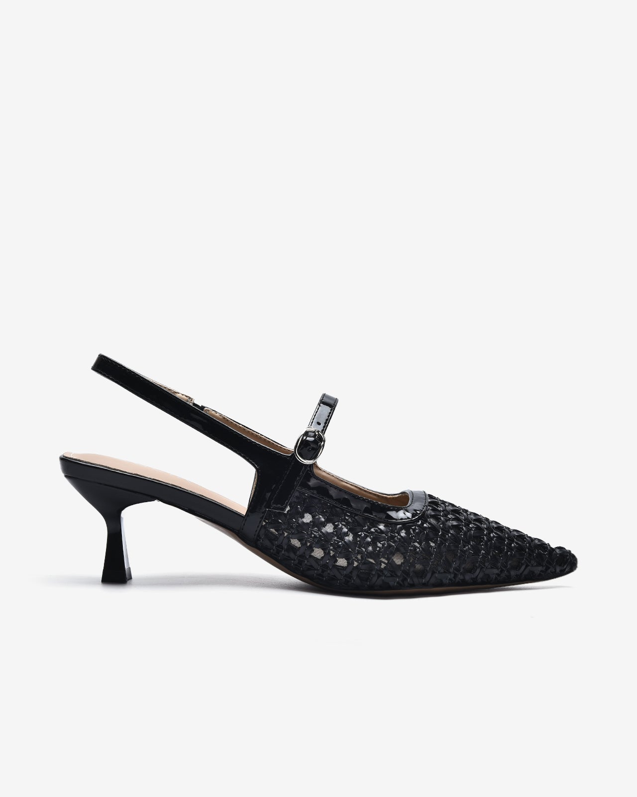 Giày Slingback Cao Gót Zucia Đan Lưới-GTH88-Đen Color1First