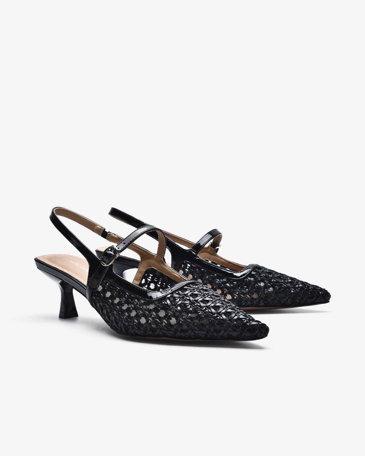 Giày Slingback Cao Gót Zucia Đan Lưới-GTH88-Đen Color1