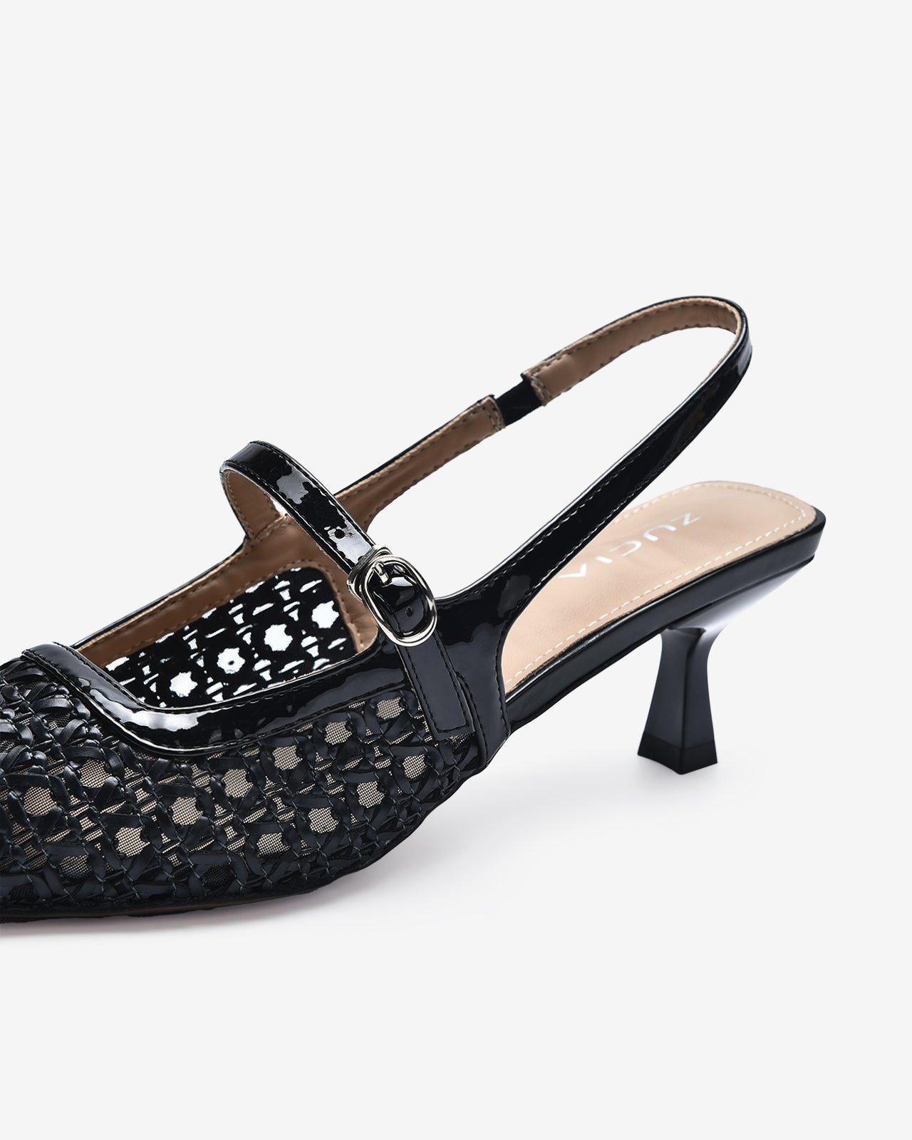 Giày Slingback Cao Gót Zucia Đan Lưới-GTH88-Đen Color1