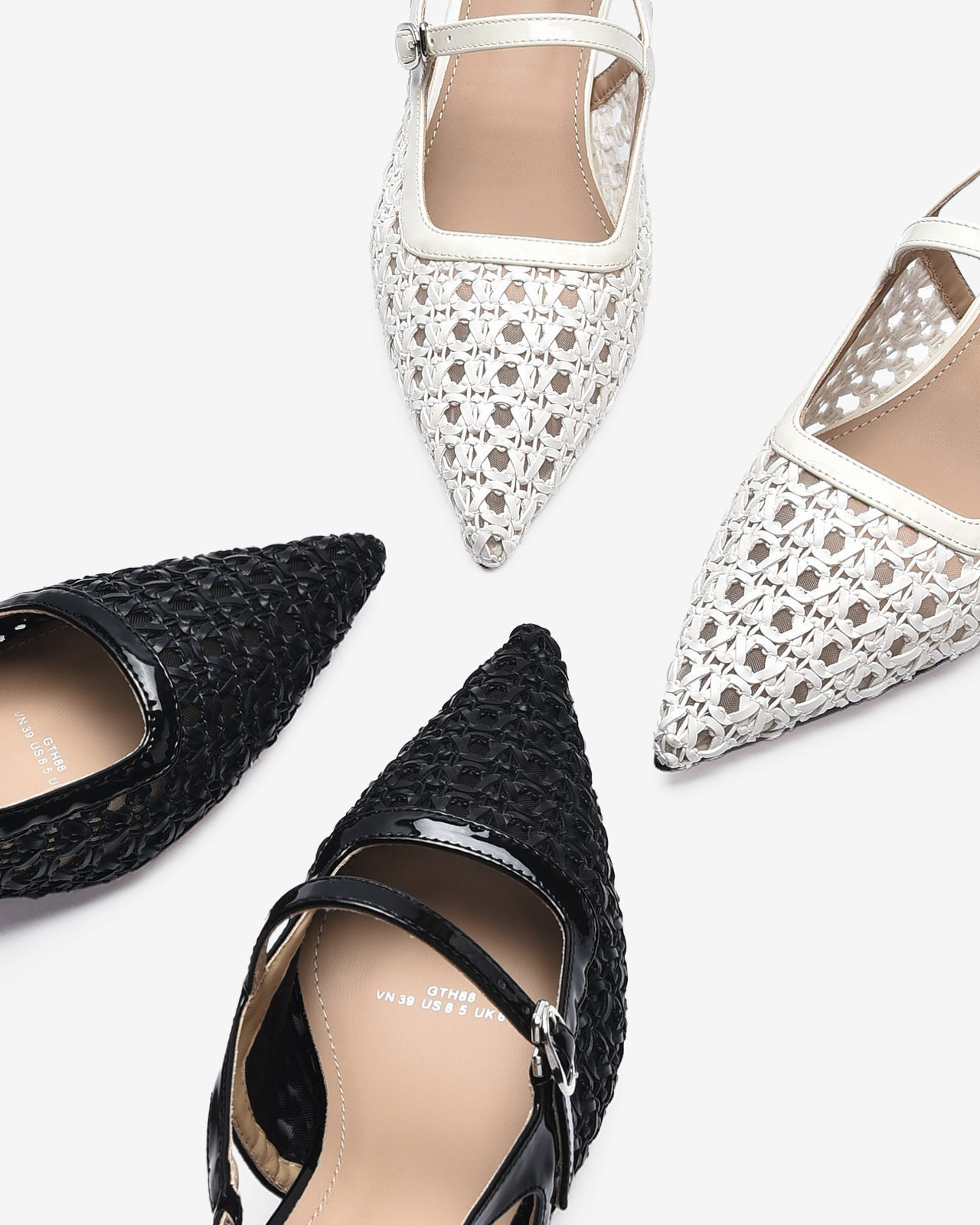 Giày Slingback Cao Gót Zucia Đan Lưới-GTH88-Đen Color1