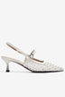 Giày Slingback Cao Gót Zucia Đan Lưới-GTH88-Trắng Color1First
