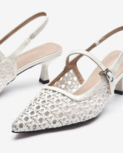 Giày Slingback Cao Gót Zucia Đan Lưới-GTH88-Trắng Color1