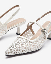 Giày Slingback Cao Gót Zucia Đan Lưới-GTH88Trắng Color1