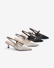 Giày Slingback Cao Gót Zucia Đan Lưới-GTH88-Trắng Color1