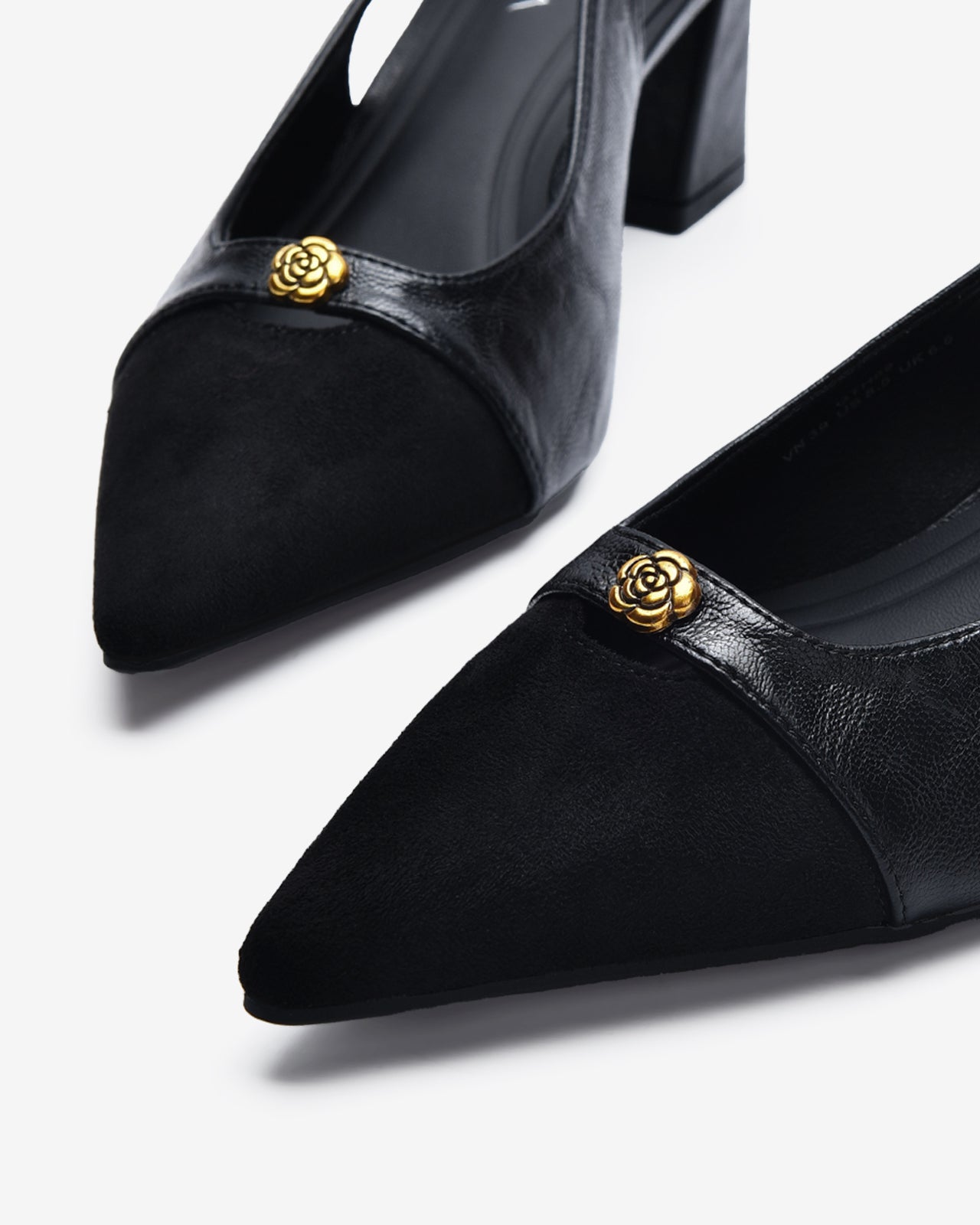 Giày Slingback Cao Gót Zucia Da Phối Đế 7CM-GTH89Đen Color1