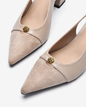 Giày Slingback Cao Gót Zucia Da Phối Đế 7CM-GTH89Kem Color1