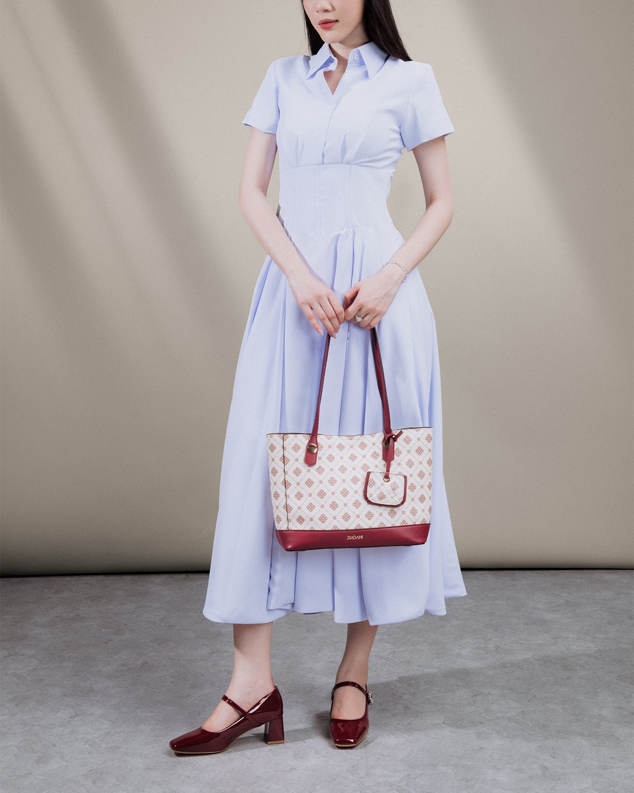 Giày Cao Gót Zucia Mary Jane Đính Đá-GTH91-Đỏ Color1