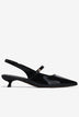 Giày Slingback Cao Gót Zucia Da Bóng Gót Kitten Heel-GTH96Đen Color1First