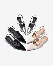 Giày Slingback Cao Gót Zucia Da Bóng Gót Kitten Heel-GTH96Đen Color1