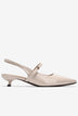 Giày Slingback Cao Gót Zucia Da Bóng Gót Kitten Heel-GTH96-Kem Color1First