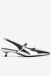 Giày Slingback Cao Gót Zucia Da Bóng Gót Kitten Heel-GTH96-Xám Color1First