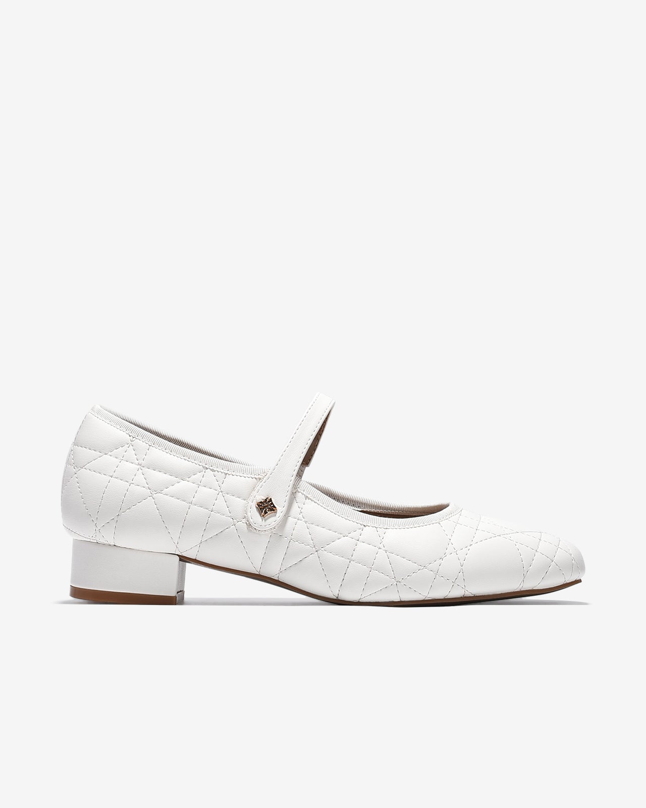 Giày Cao Gót Zucia Chần Bông Quai Ngang Dán-GTH97Trắng Color1First