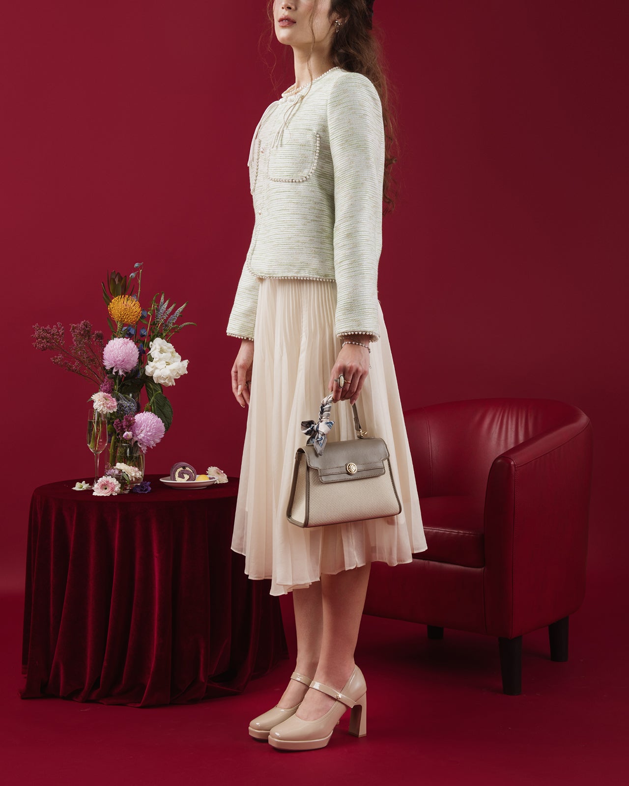 Giày Cao Gót Mary Jane Zucia Da Bóng 10cm-GTHA2-Cafe Color1