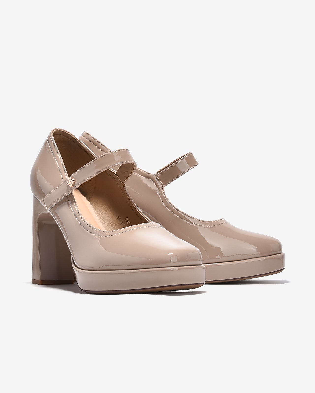 Giày Cao Gót Mary Jane Zucia Da Bóng 10cm-GTHA2-Cafe Color1