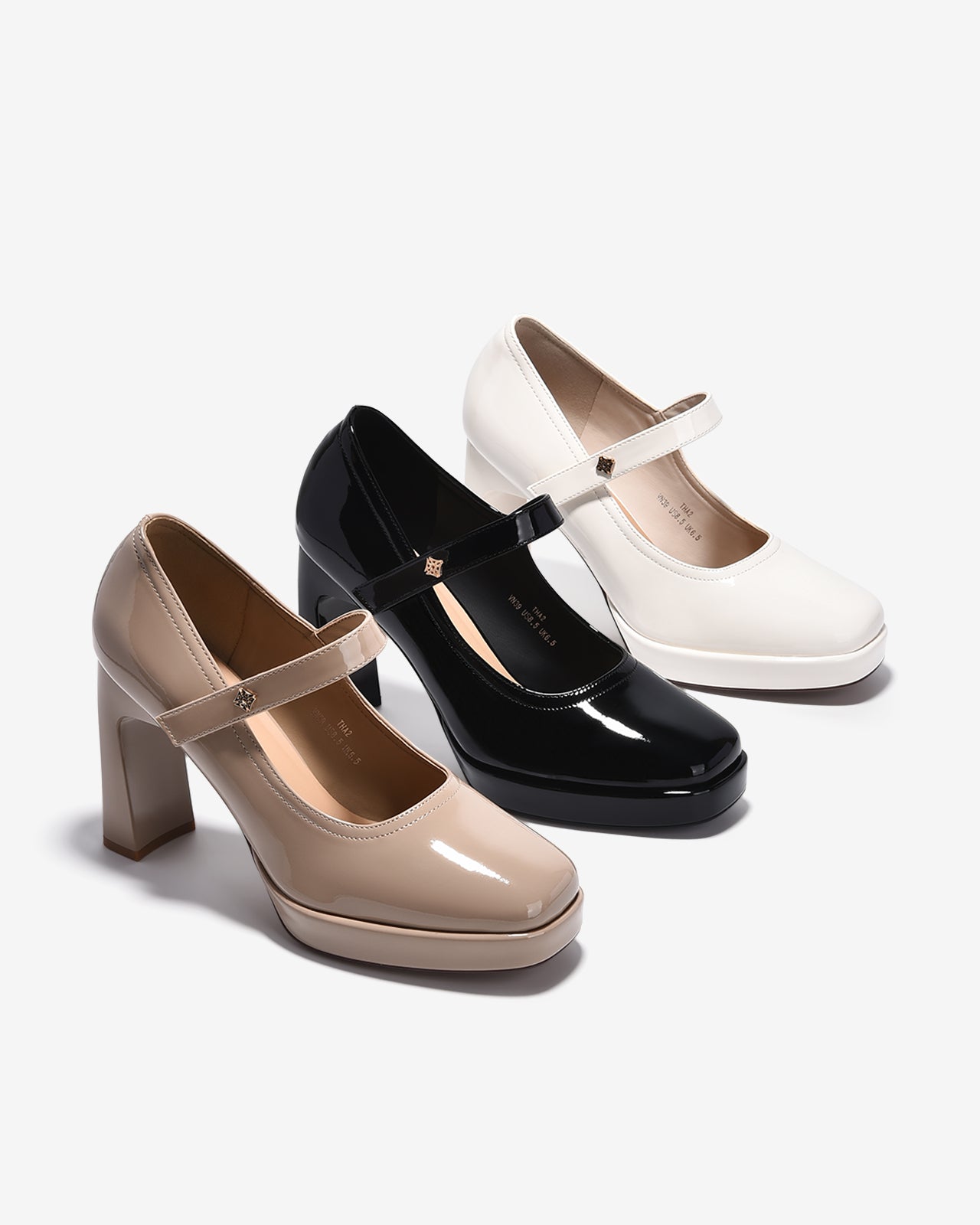 Giày Cao Gót Mary Jane Zucia Da Bóng 10cm-GTHA2Đen Bóng Color1