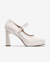 Giày Cao Gót Mary Jane Zucia Da Bóng 10cm-GTHA2-Kem Bóng Color1First