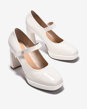 Giày Cao Gót Mary Jane Zucia Da Bóng 10cm-GTHA2-Kem Bóng Color1