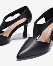 Giày Cao Gót Zucia Mũi Nhọn Quai Dán Cách Điệu-GTHA7-Đen Color1