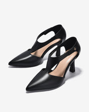 Giày Cao Gót Zucia Mũi Nhọn Quai Dán Cách Điệu-GTHA7-Đen Color1