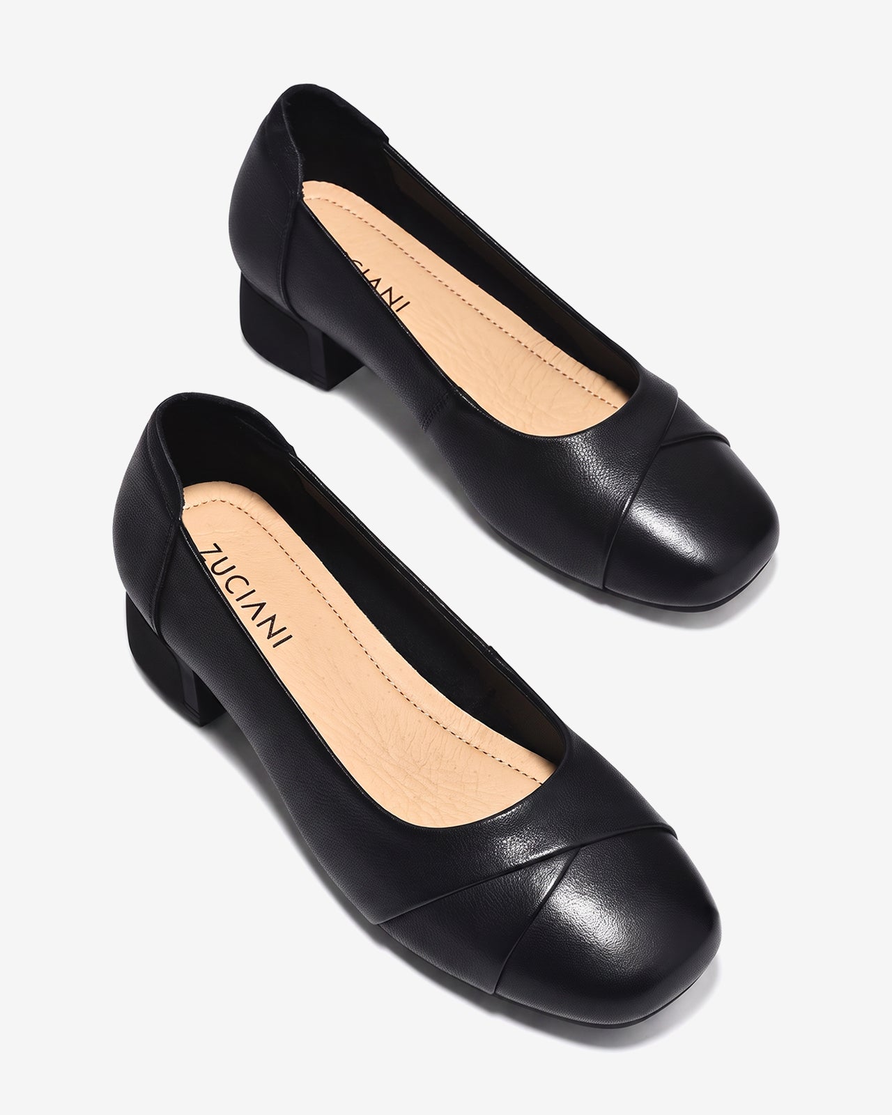 Giày Cao Gót Zuciani 4cm Đế Vuông Êm Ái-GCF92Đen Color1