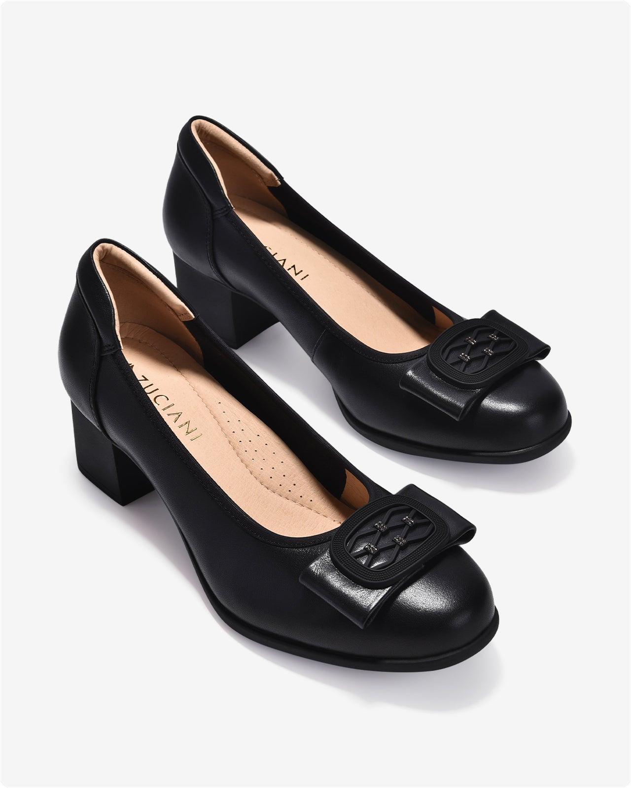 Giày Cao Gót Zuciani Nơ Đính Đá-GCM03-Đen Color1