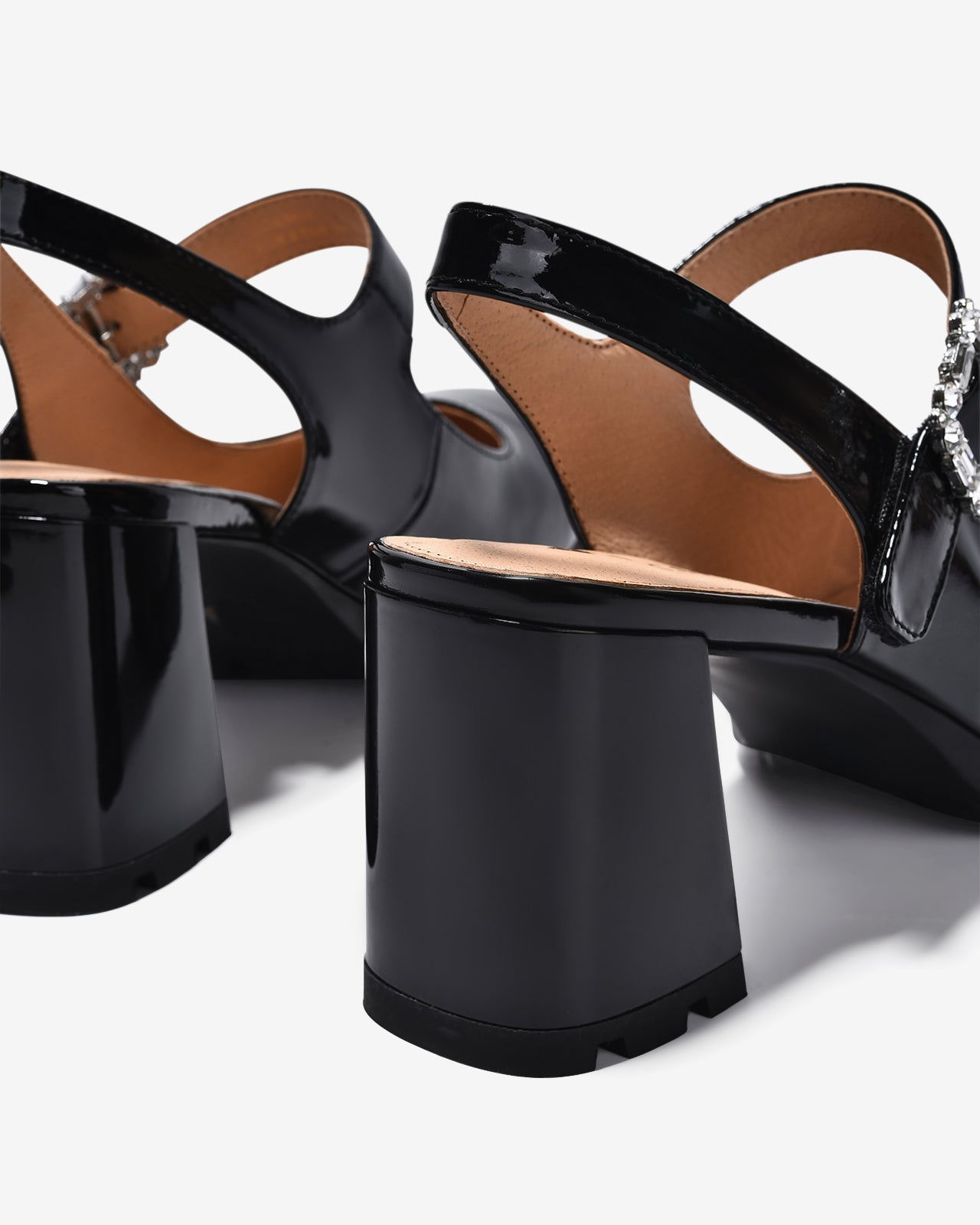 Giày Slingback Cao Gót Zuciani Mary Jane Da Bóng-GCM24-Đen Bóng Color1
