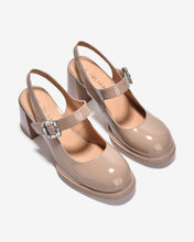 Giày Slingback Cao Gót Zuciani Mary Jane Da Bóng-GCM24-Kem Bóng Color1