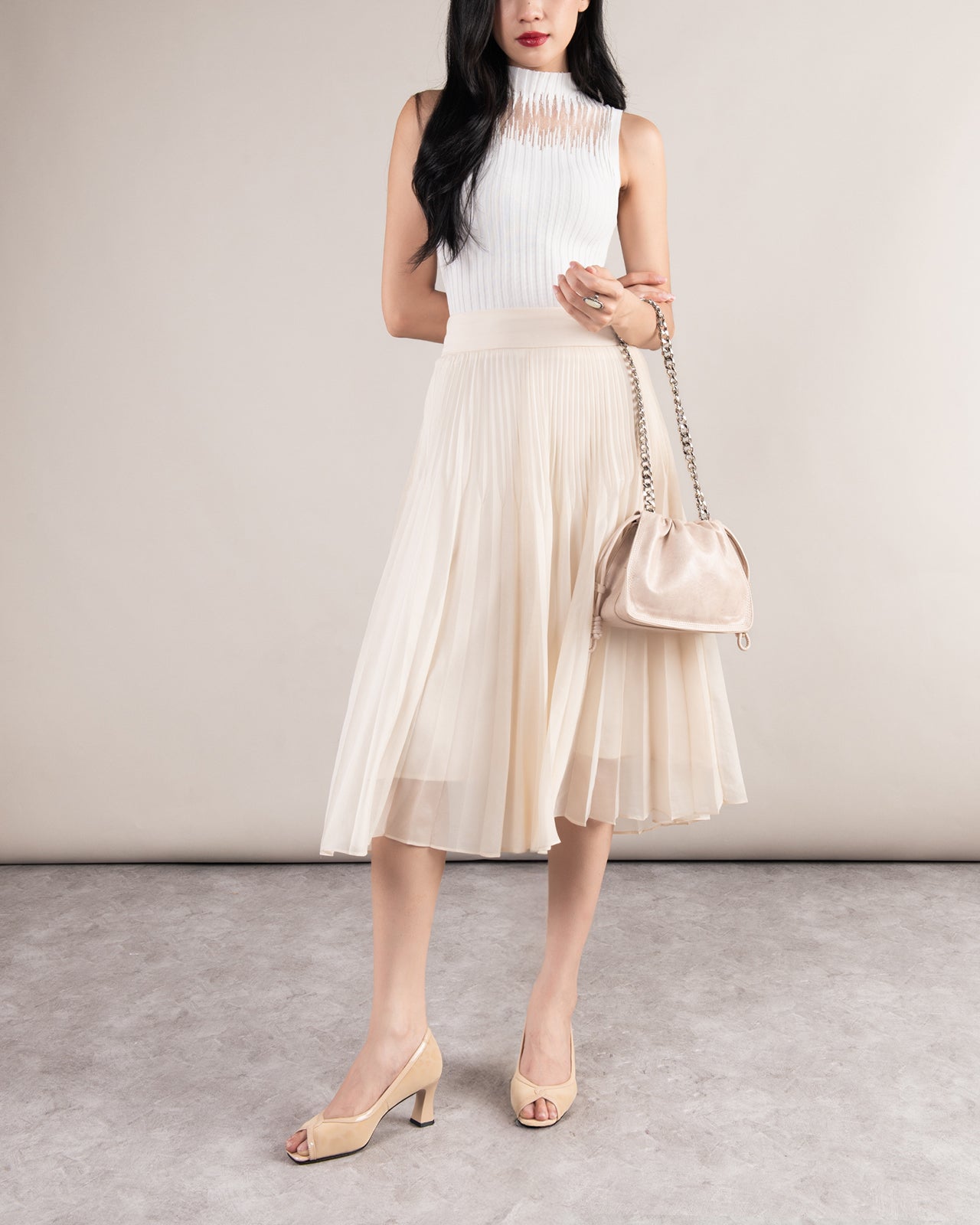 Giày Cao Gót Zuciani Hoạ Tiết Da Beo-GCM30-Kem Color1