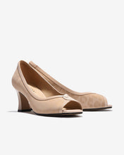 Giày Cao Gót Zuciani Hoạ Tiết Da Beo-GCM30-Kem Color1