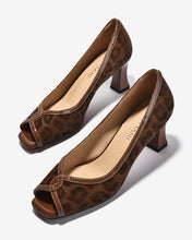 Giày Cao Gót Zuciani Hoạ Tiết Da Beo-GCM30-Nâu Color1