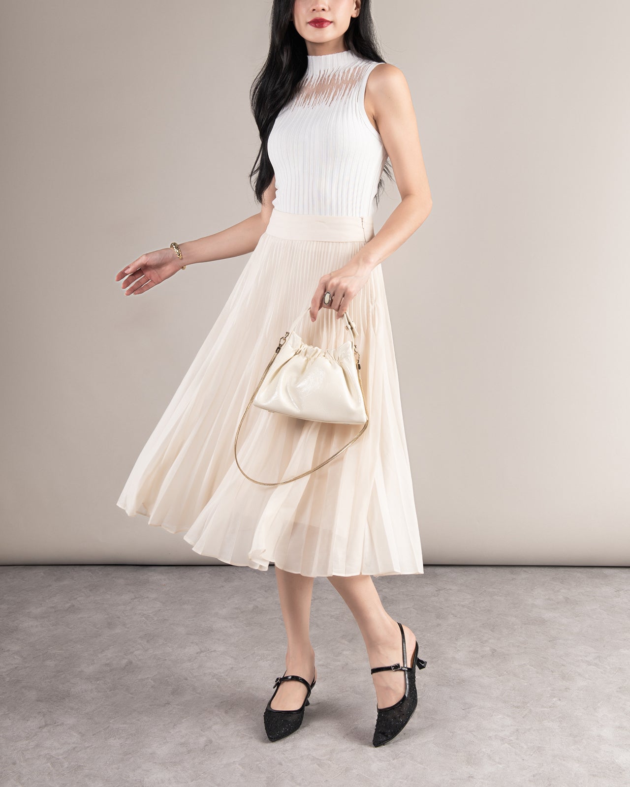 Giày Cao Gót Zuciani Lưới Đính Đá Ánh Bạc-GCM31-Đen Color1