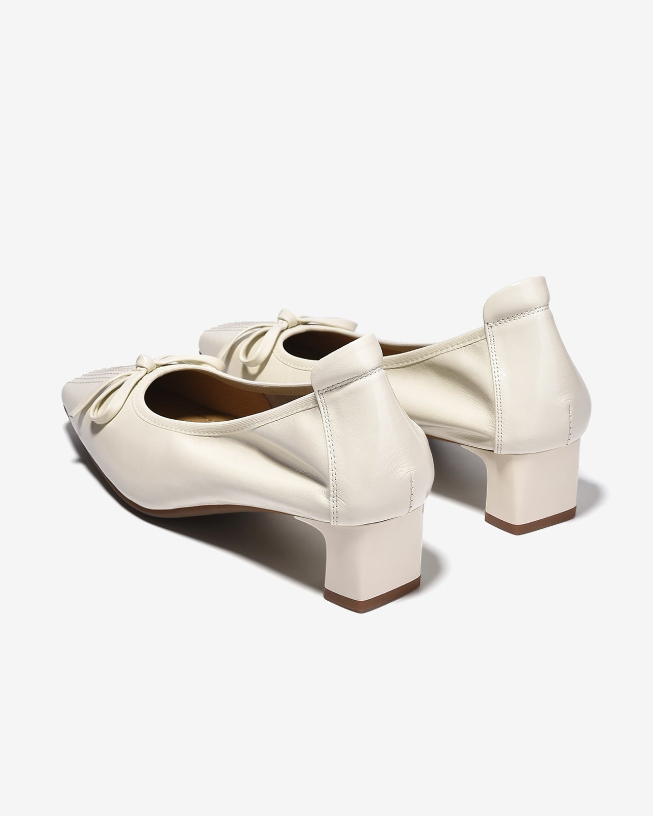 Giày Cao Gót Zuciani Da Mềm Đính Nơ-GCM41Kem Color1