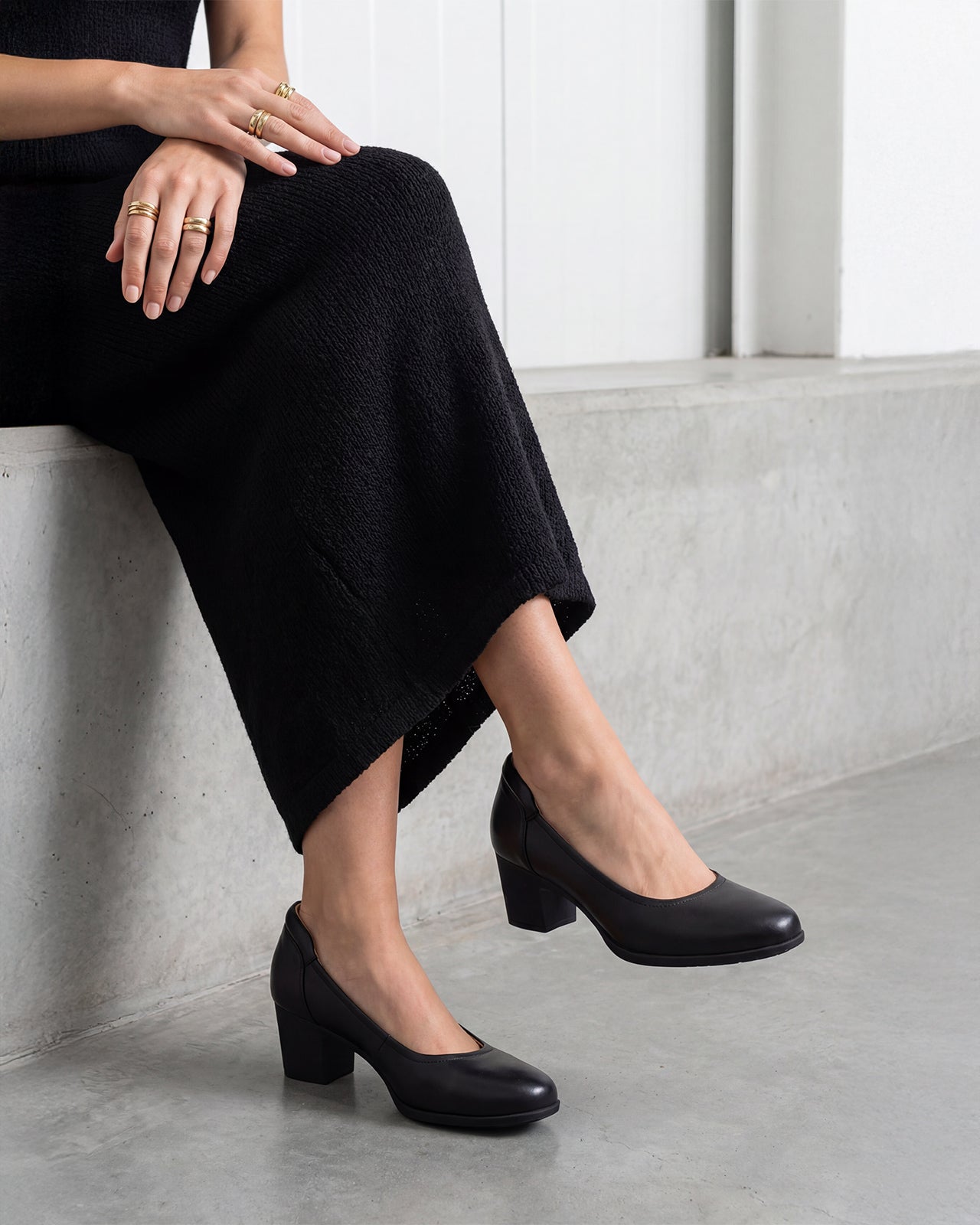 Giày Cao Gót Zuciani Đế 6CM Trơn-GCM42Đen Color1