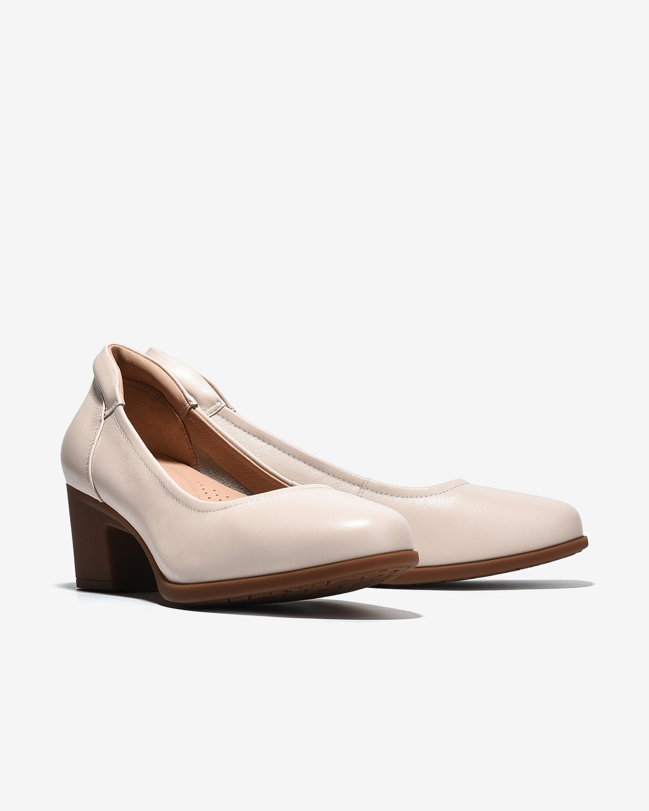 Giày Cao Gót Zuciani Đế 6CM Trơn-GCM42Kem Color1