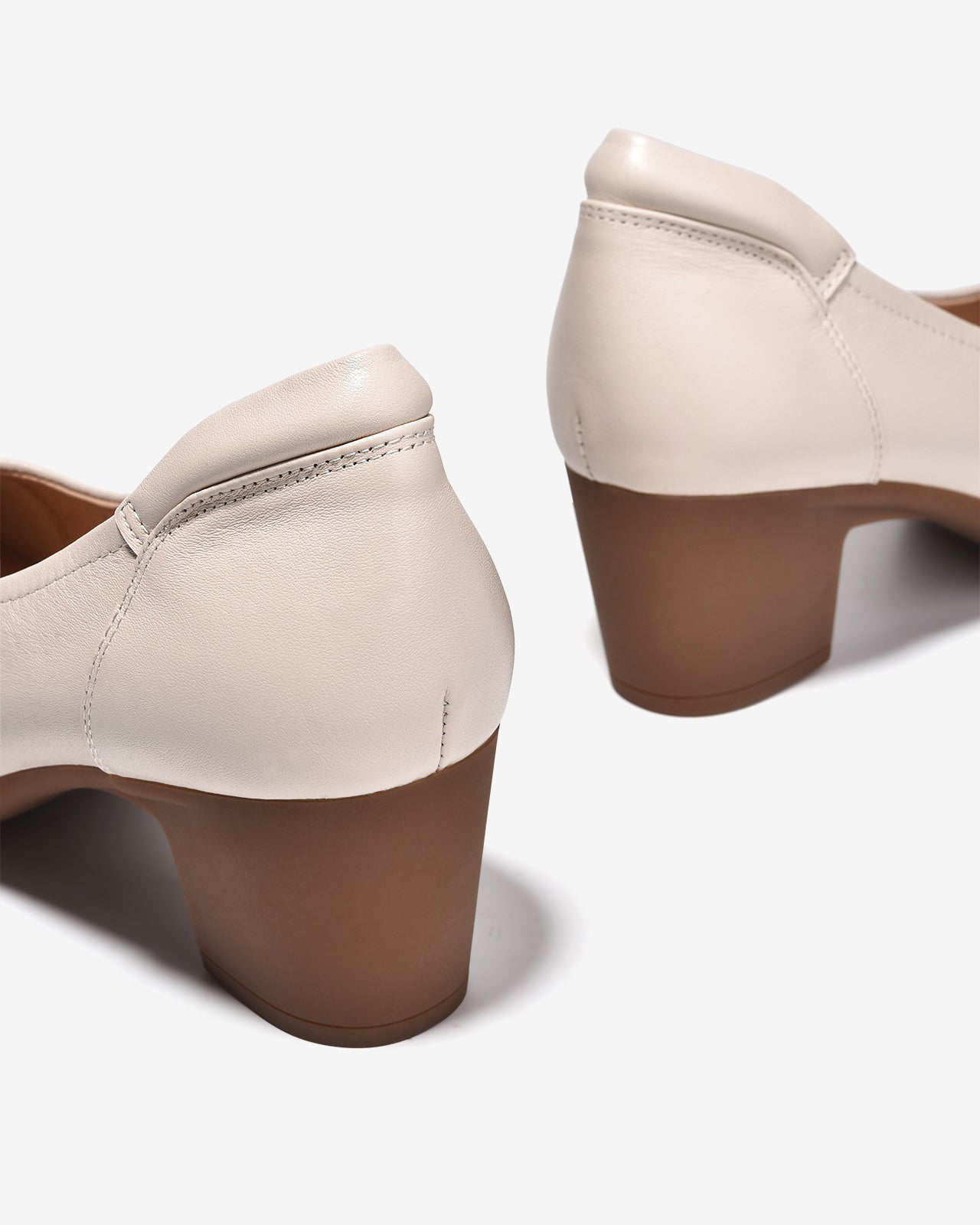 Giày Cao Gót Zuciani Đế 6CM Trơn-GCM42Kem Color1