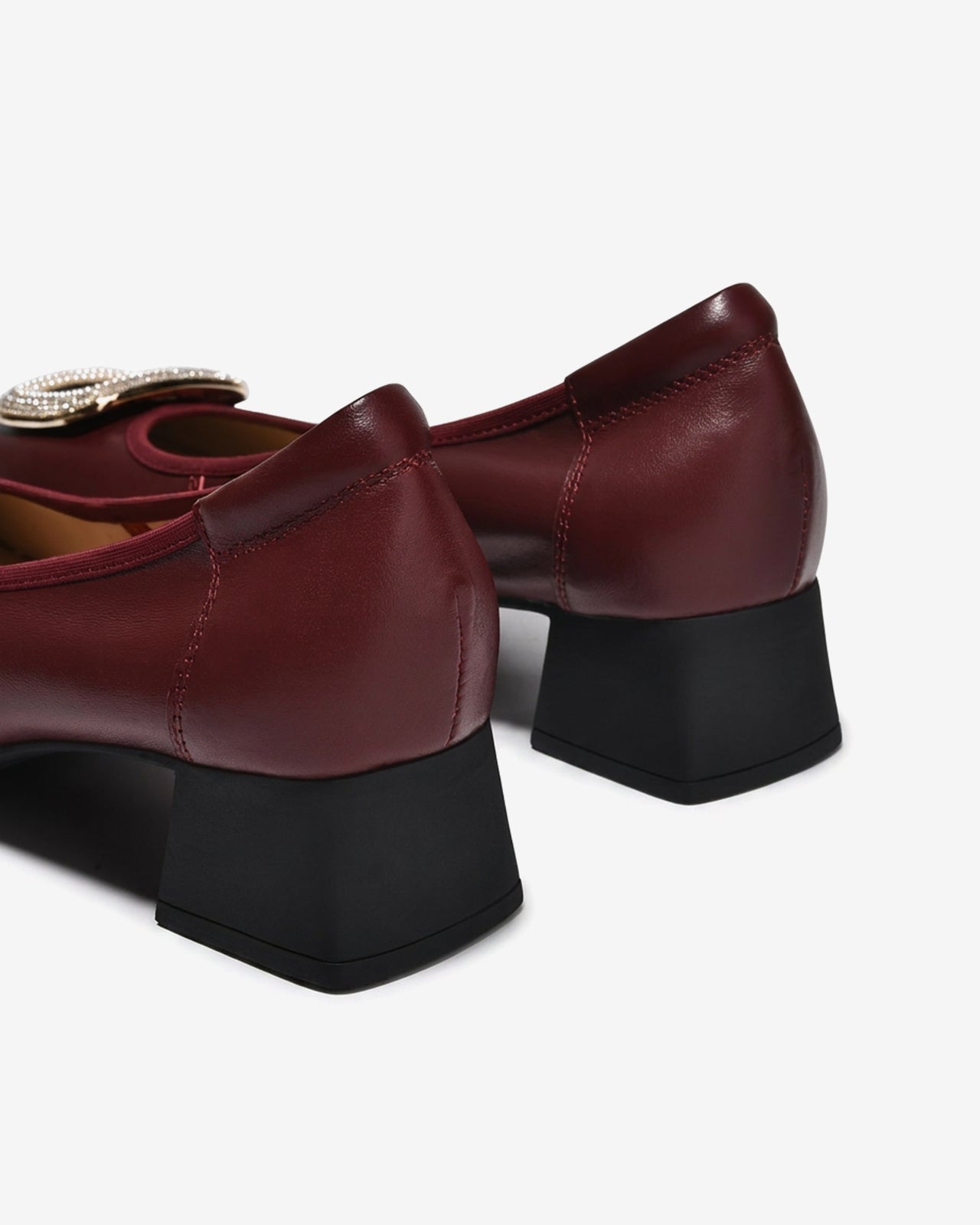 Giày Cao Gót Zuciani Khóa Vuông Đính Đá-GSD02Đỏ Color1