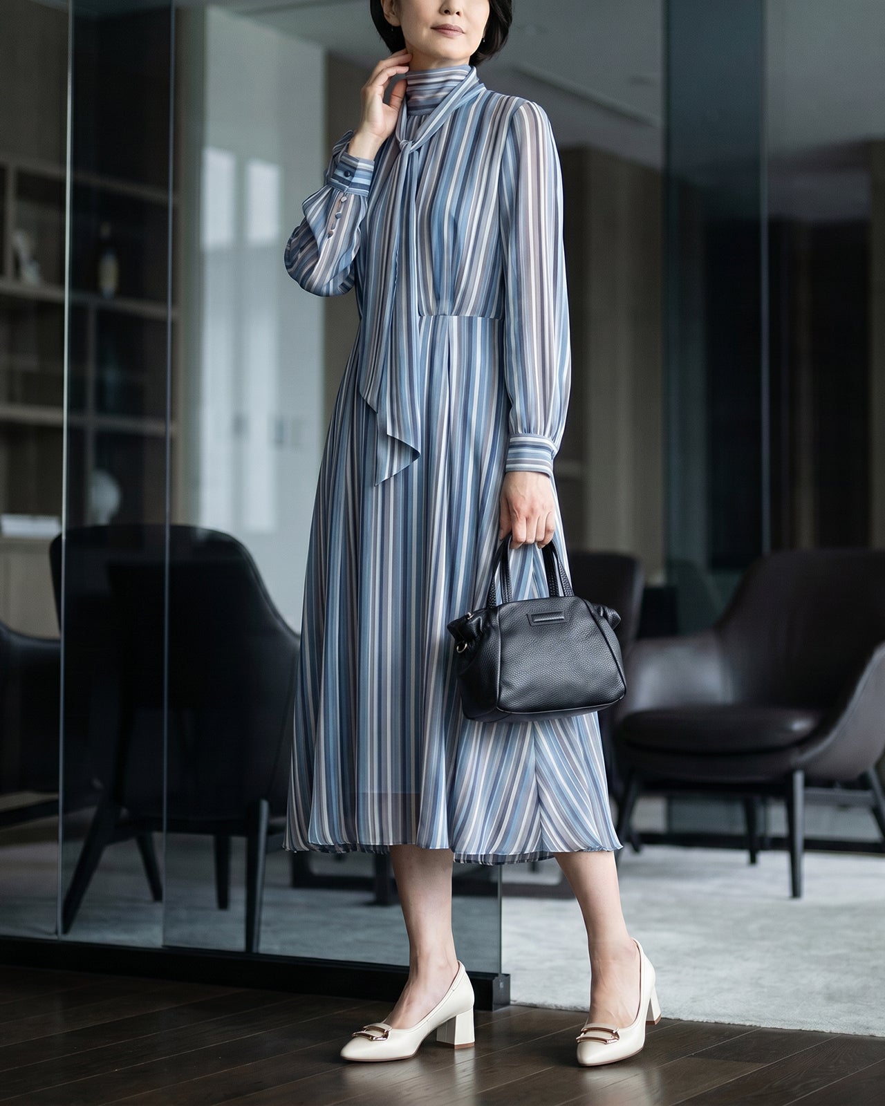 Giày Cao Gót Zuciani Êm Chân Đế Trụ-GSD04Kem Color1