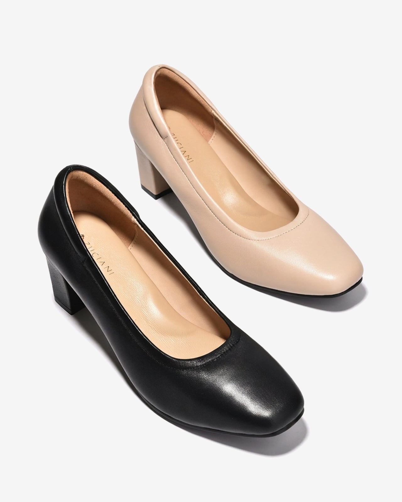 Giày Cao Gót Nữ Gót Trụ Zuciani Venaro Sofa Pumps-GSD07Kem Color1