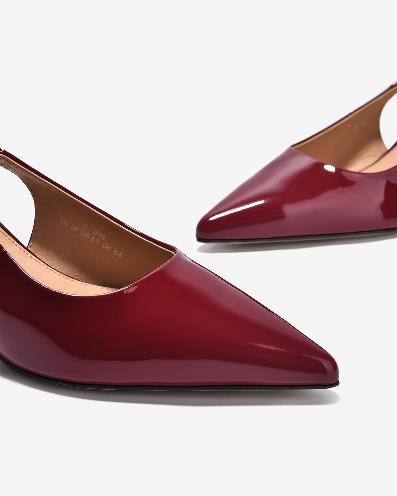 Giày Cao Gót Slingback Zuciani Quai Phối Ánh Kim-GTP02Đỏ Color1