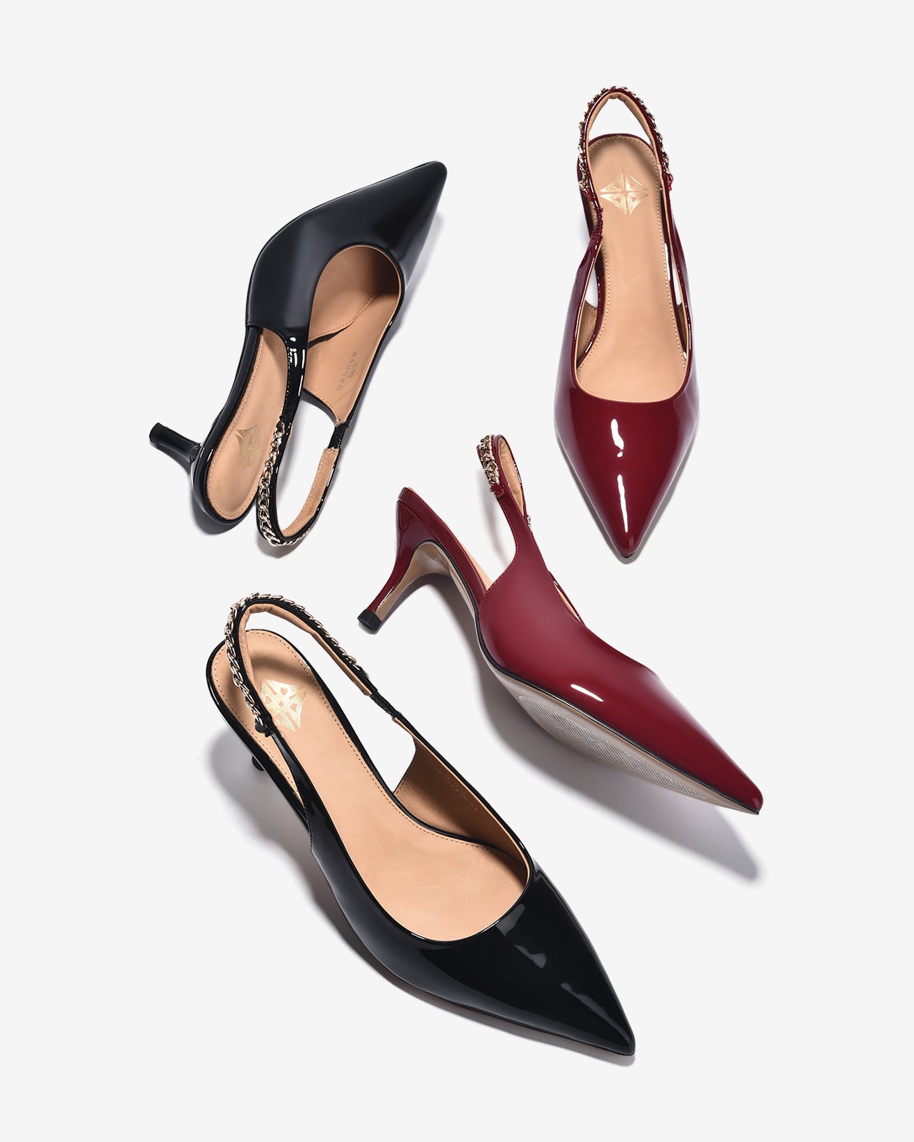 Giày Cao Gót Slingback Zuciani Quai Phối Ánh Kim-GTP02Đỏ Color1