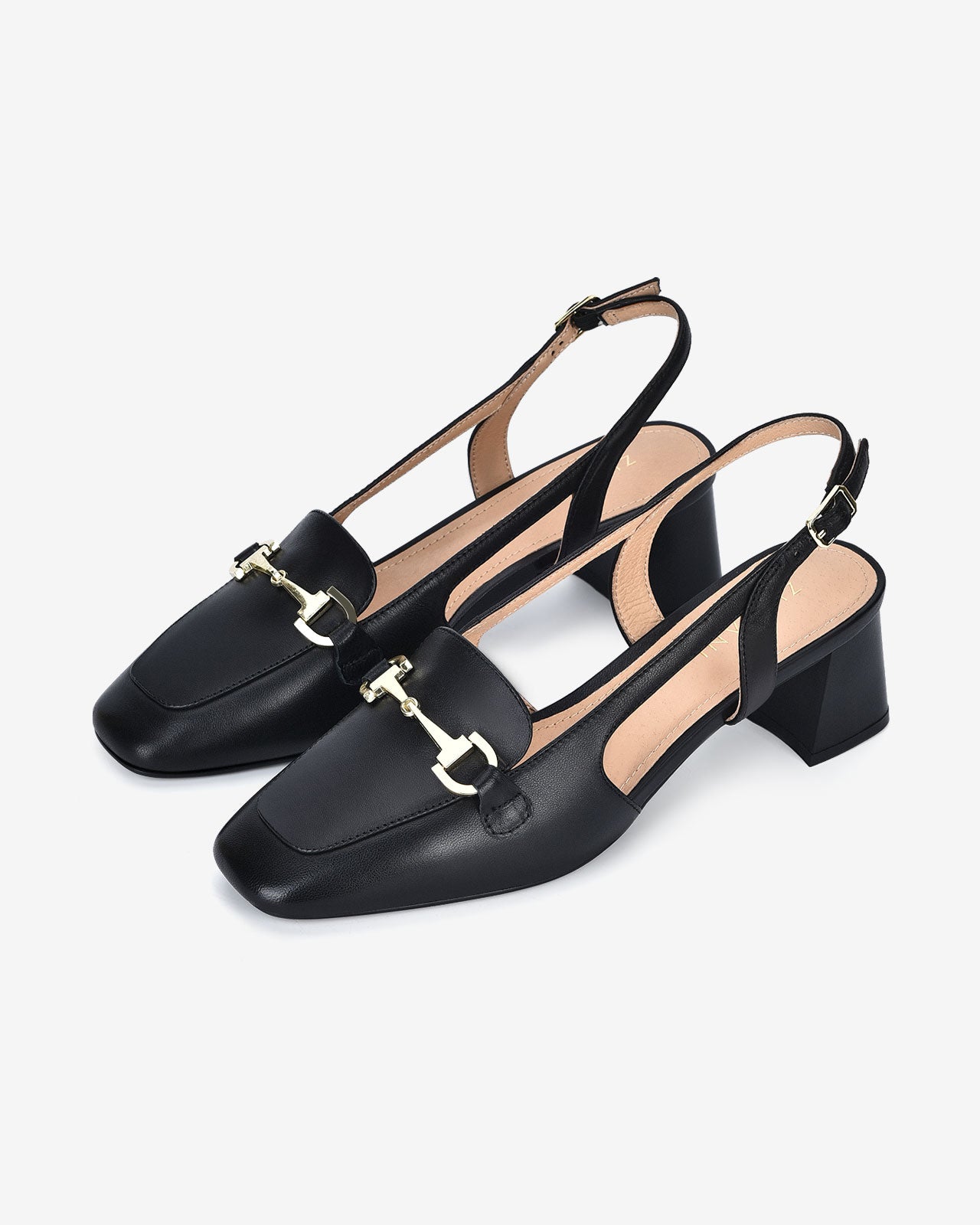 Giày Cao Gót Slingback Zuciani Khóa Mạ Vàng-GYM13Đen Color2