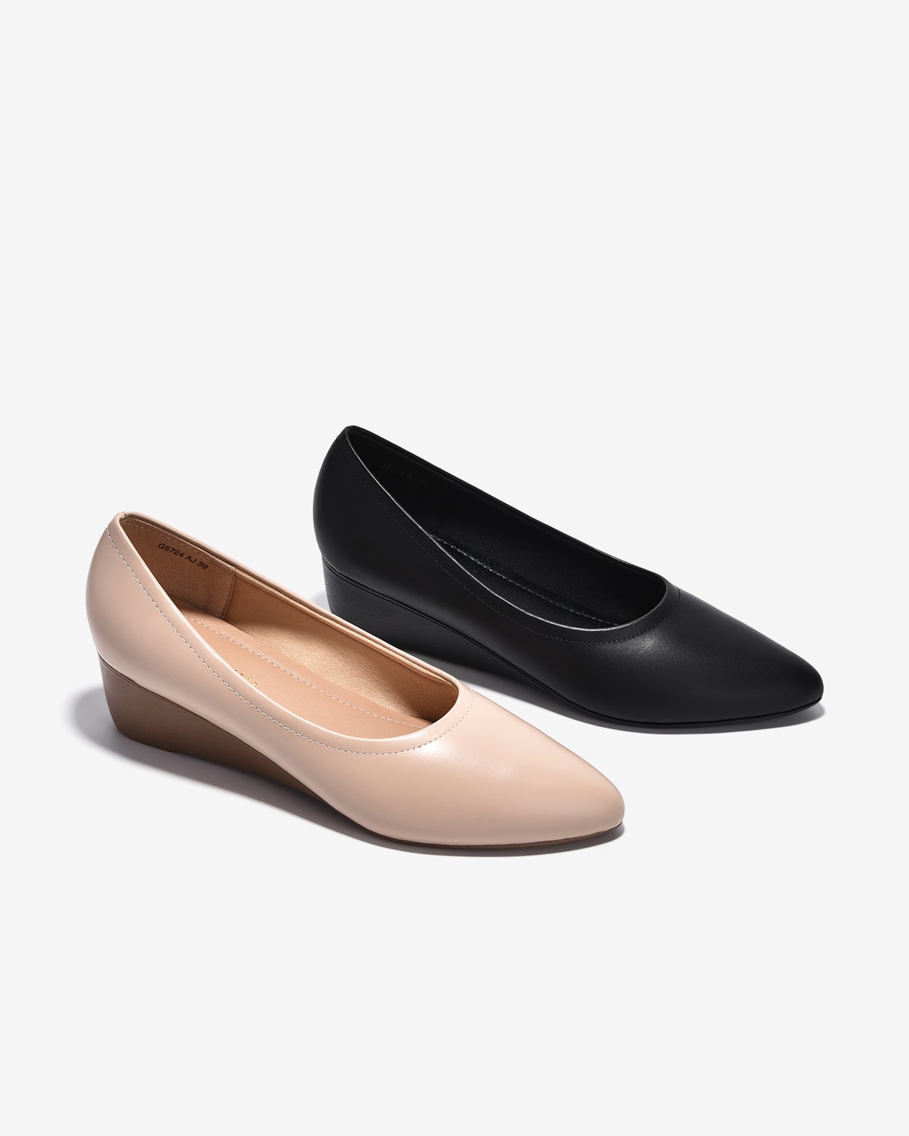 Giày Xuồng Nữ Đông Hải Bo Viền Da Mờ-G5724-Đen Color1
