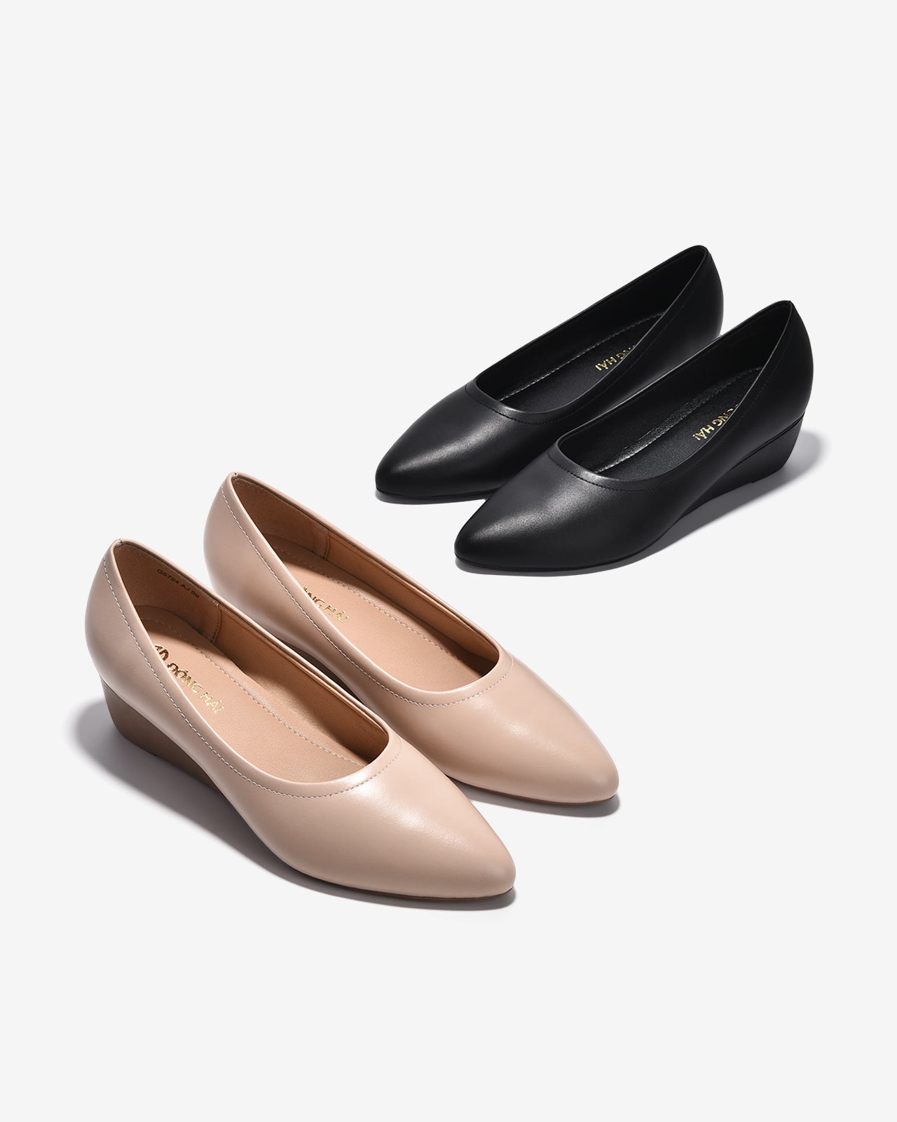 Giày Xuồng Nữ Đông Hải Bo Viền Da Mờ-G5724Kem Color1