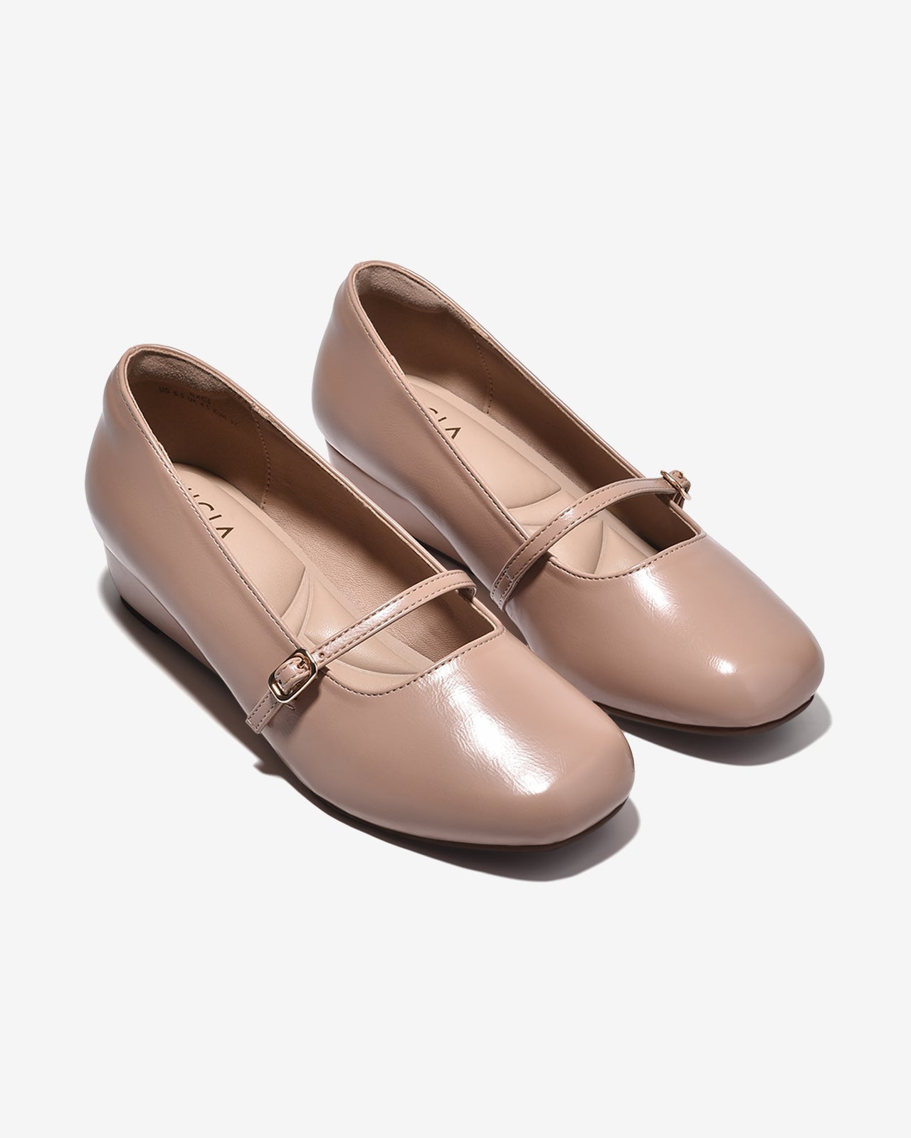 Giày Xuồng Zucia 3cm Mũi Tròn Quai Ngang-GRXC5Hồng Color1
