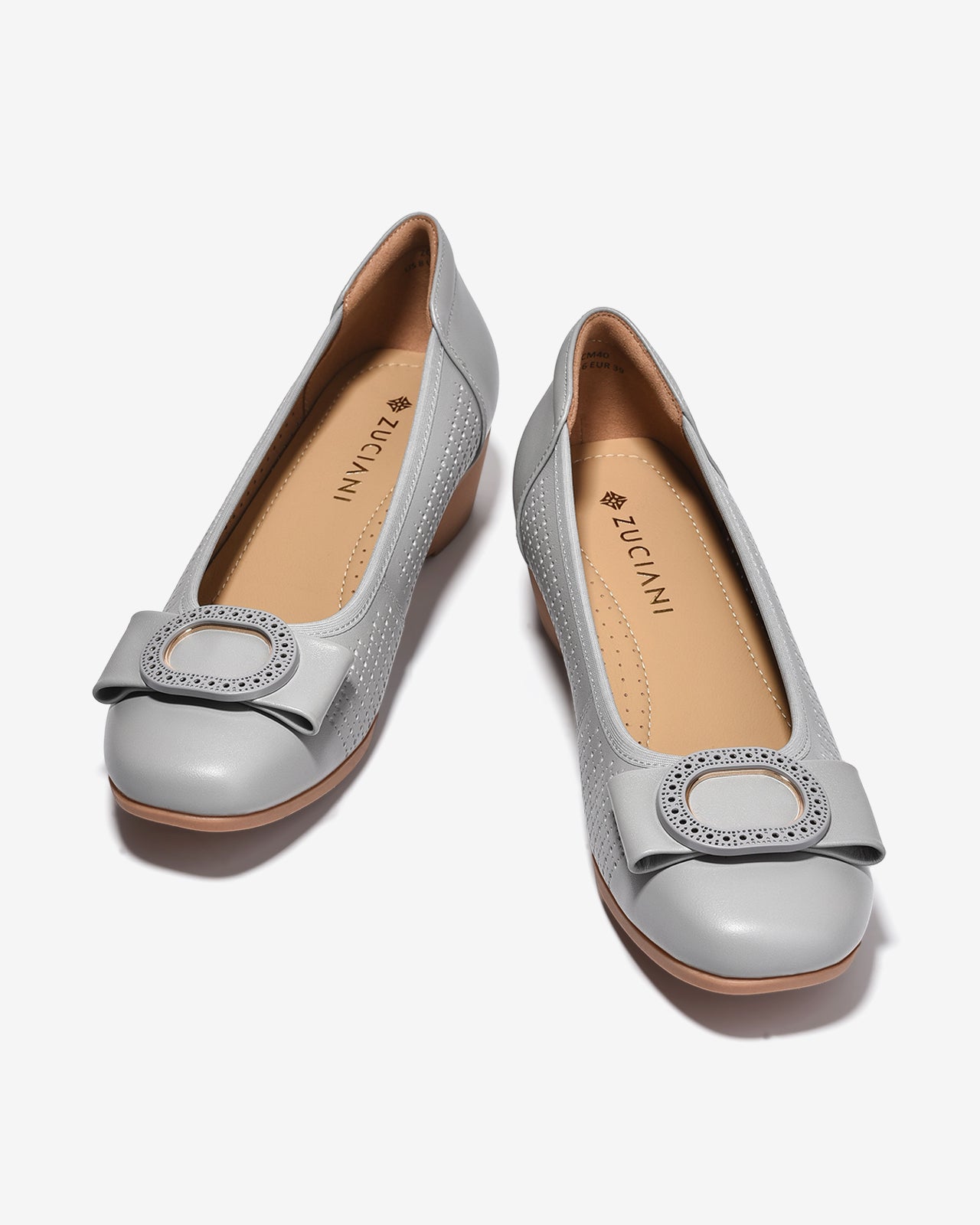 Giày Xuồng Nữ Zuciani Hoạ Tiết Đục Lỗ Laser-GCM40Xanh Color1