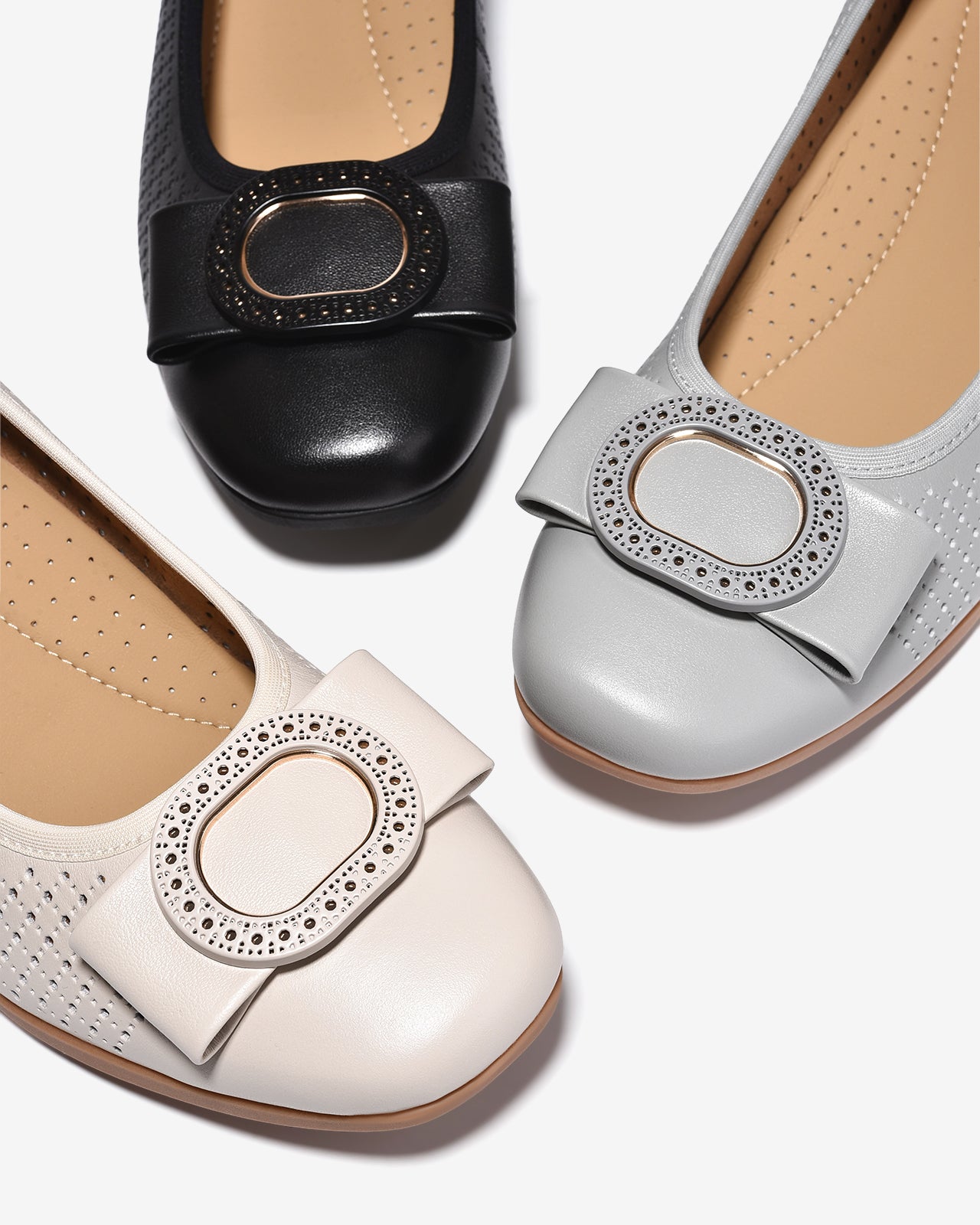 Giày Xuồng Nữ Zuciani Hoạ Tiết Đục Lỗ Laser-GCM40Xanh Color1