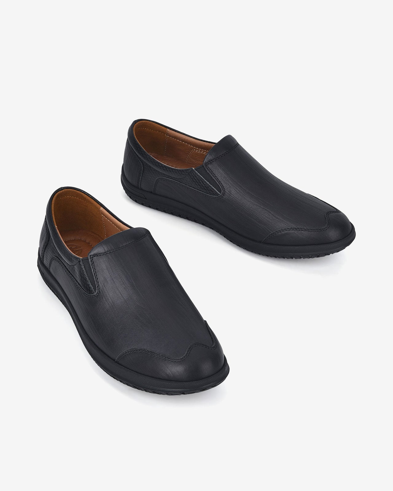Giày Lười Nam Đông Hải Vân Da Mũi Cách Điệu-G0352Đen Color1