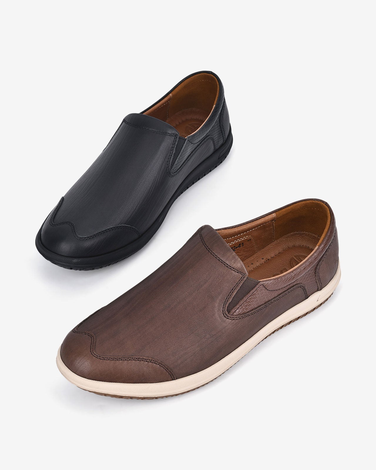 Giày Lười Nam Đông Hải Vân Da Mũi Cách Điệu-G0352Đen Color1