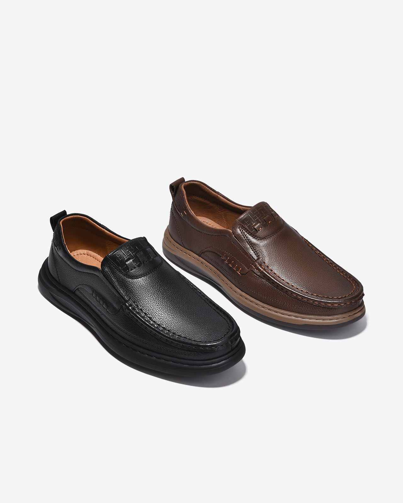 Giày Lười Nam Đông Hải Vân Chỉ Nổi-G0358Nâu Color1