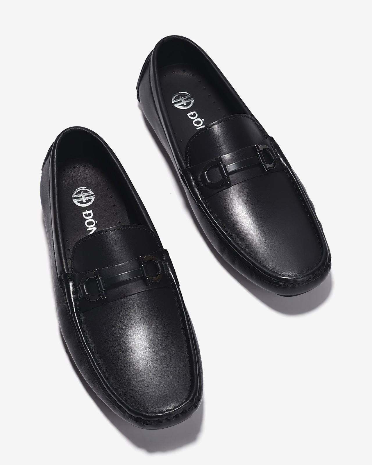 Giày Lười Driving Shoes Hoạ Tiết Horsebit-G2281Đen Color1